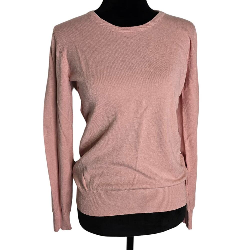 Cielo Pink Lightweight Knit Sweater Long Sleeve Crew Neck Soft Women's Large